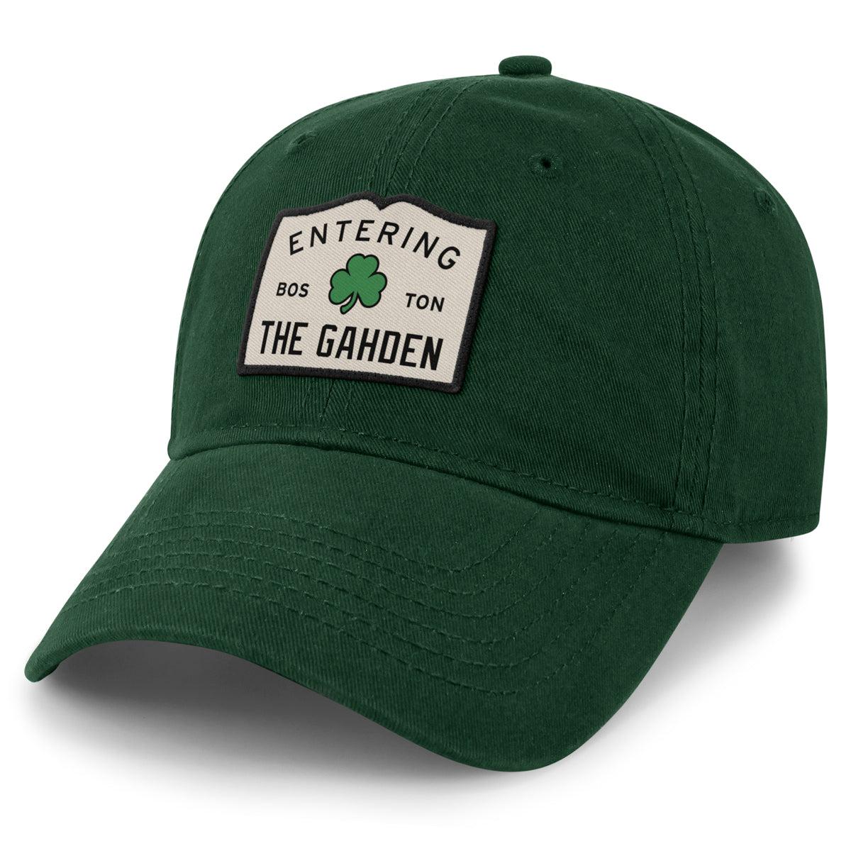 Entering The Gahden Shamrock Patch Dad Hat - Chowdaheadz