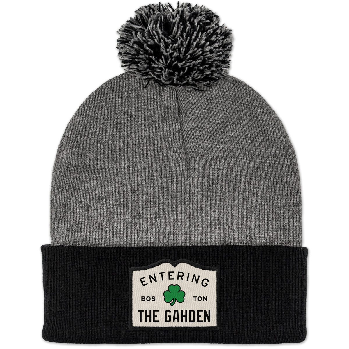Entering The Gahden Shamrock Patch Two Tone Knit - Chowdaheadz