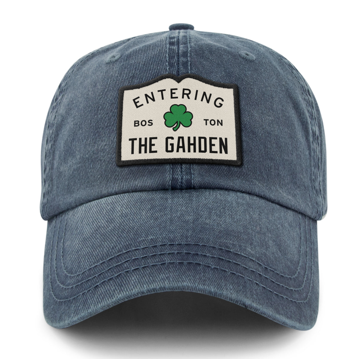 Entering The Gahden Shamrock Patch Washed Dad Hat - Chowdaheadz