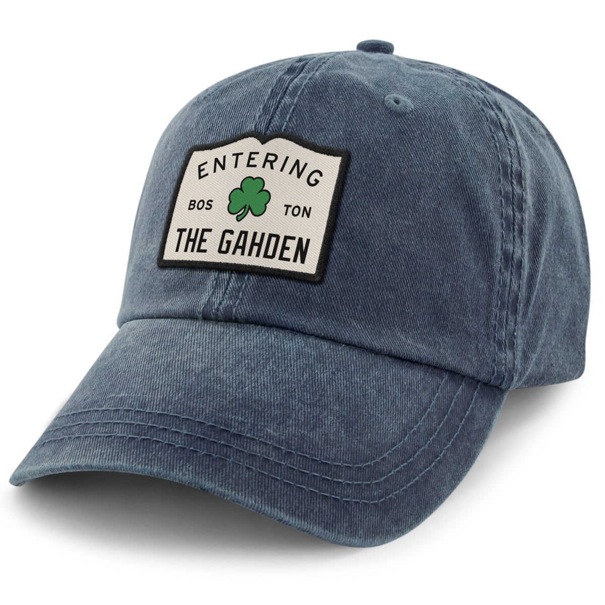 Entering The Gahden Shamrock Patch Washed Dad Hat - Chowdaheadz