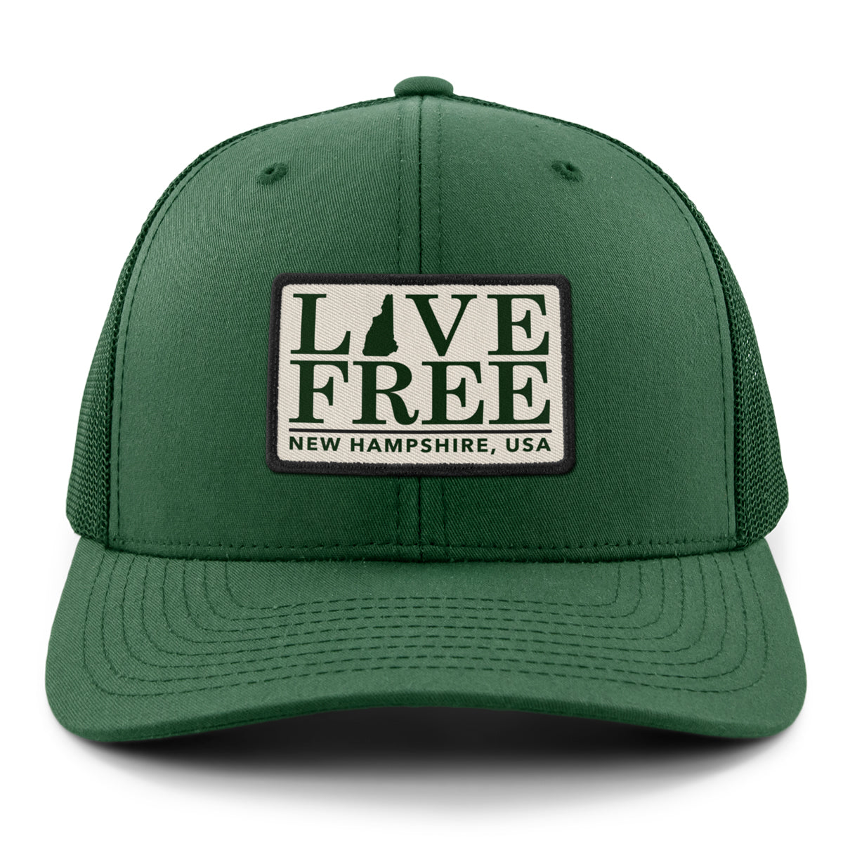 Live Free New Hampshire Bar Patch Classic Snapback Trucker Hat - Chowdaheadz