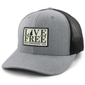 Live Free New Hampshire Bar Patch Classic Snapback Trucker Hat - Chowdaheadz