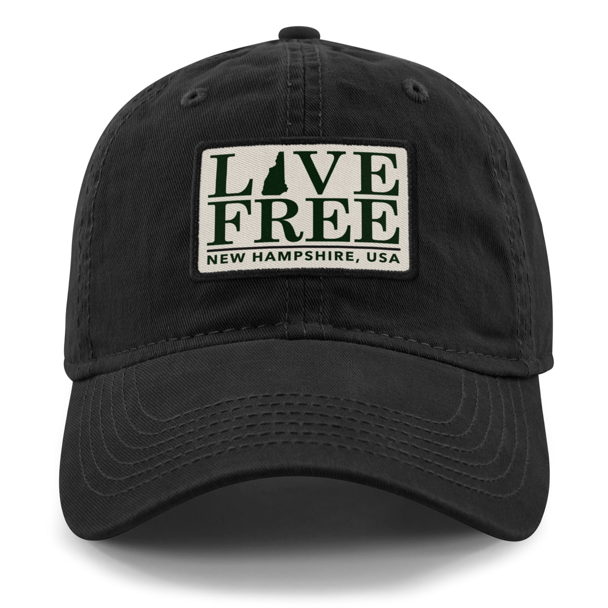 Live Free New Hampshire Bar Patch Dad Hat - Chowdaheadz