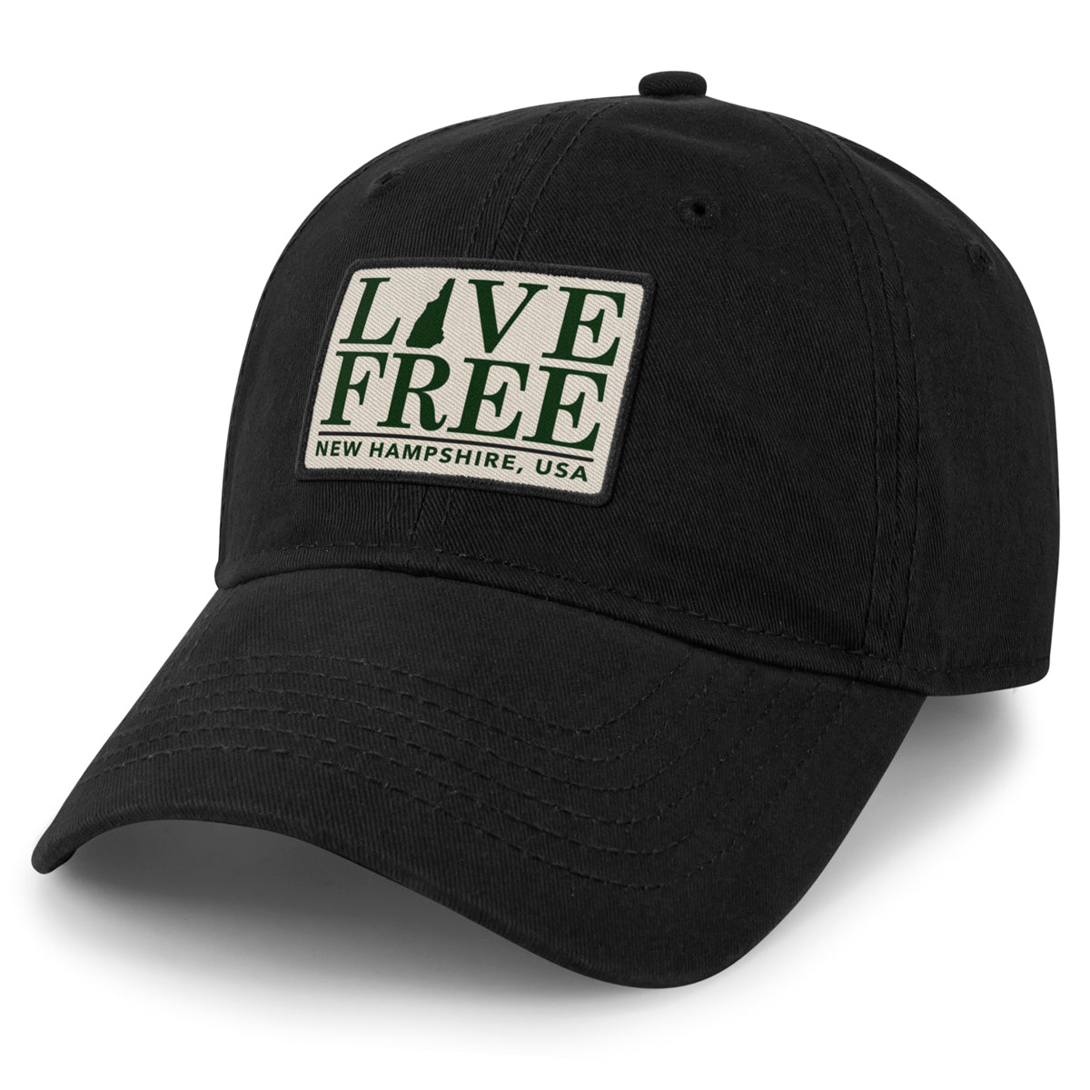 Live Free New Hampshire Bar Patch Dad Hat - Chowdaheadz