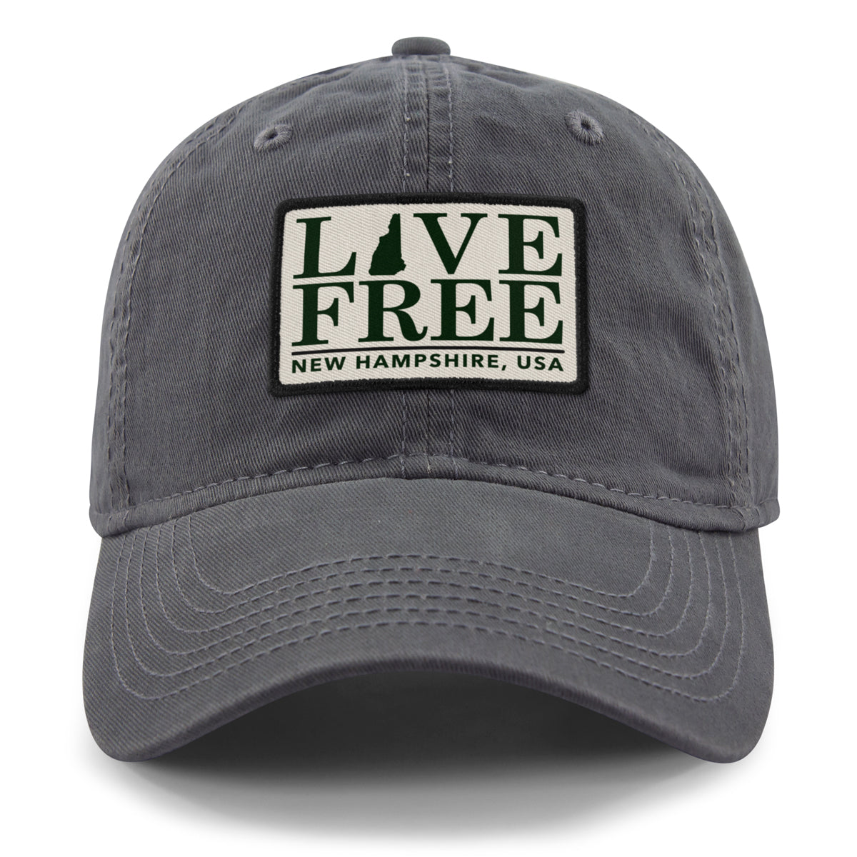 Live Free New Hampshire Bar Patch Dad Hat - Chowdaheadz