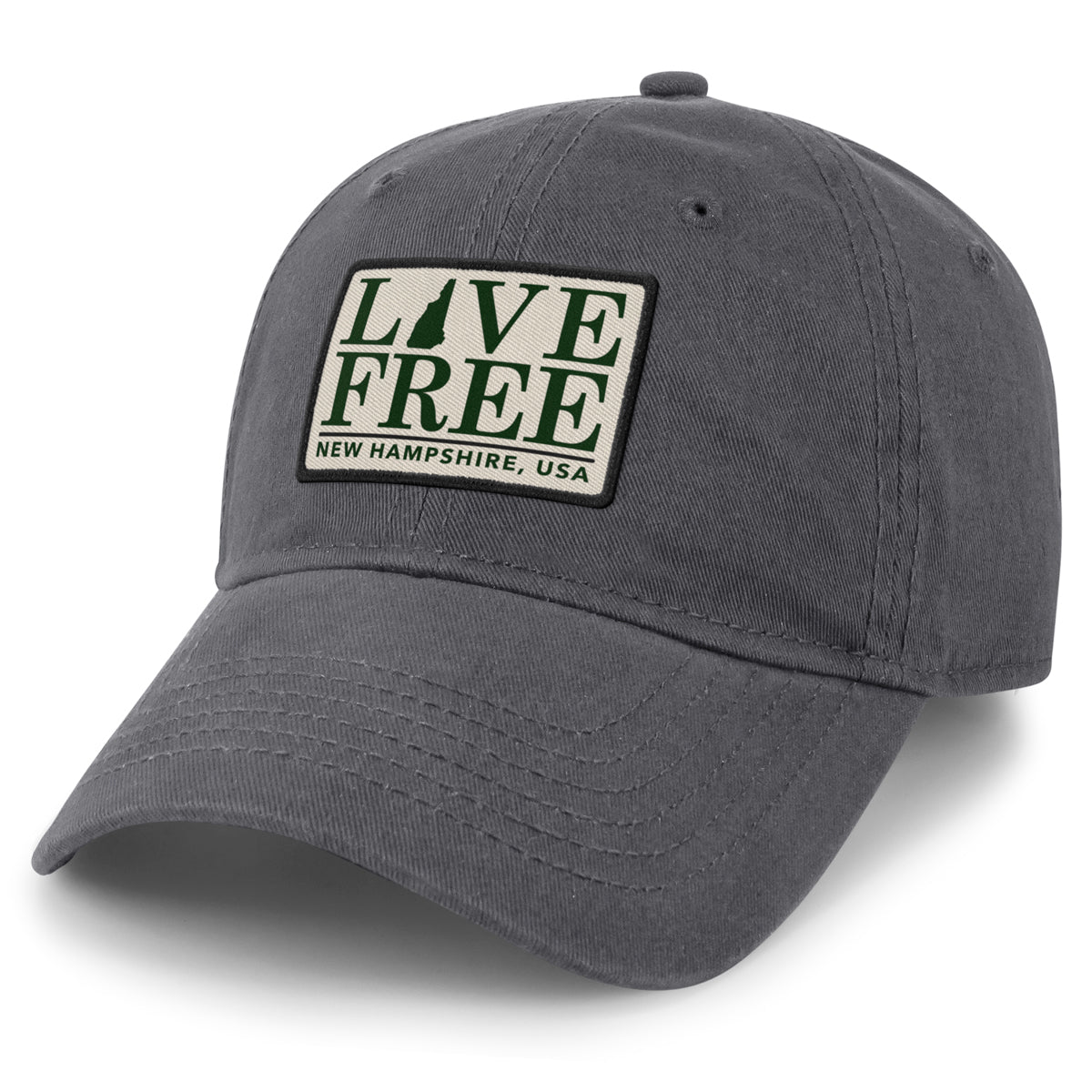 Live Free New Hampshire Bar Patch Dad Hat - Chowdaheadz