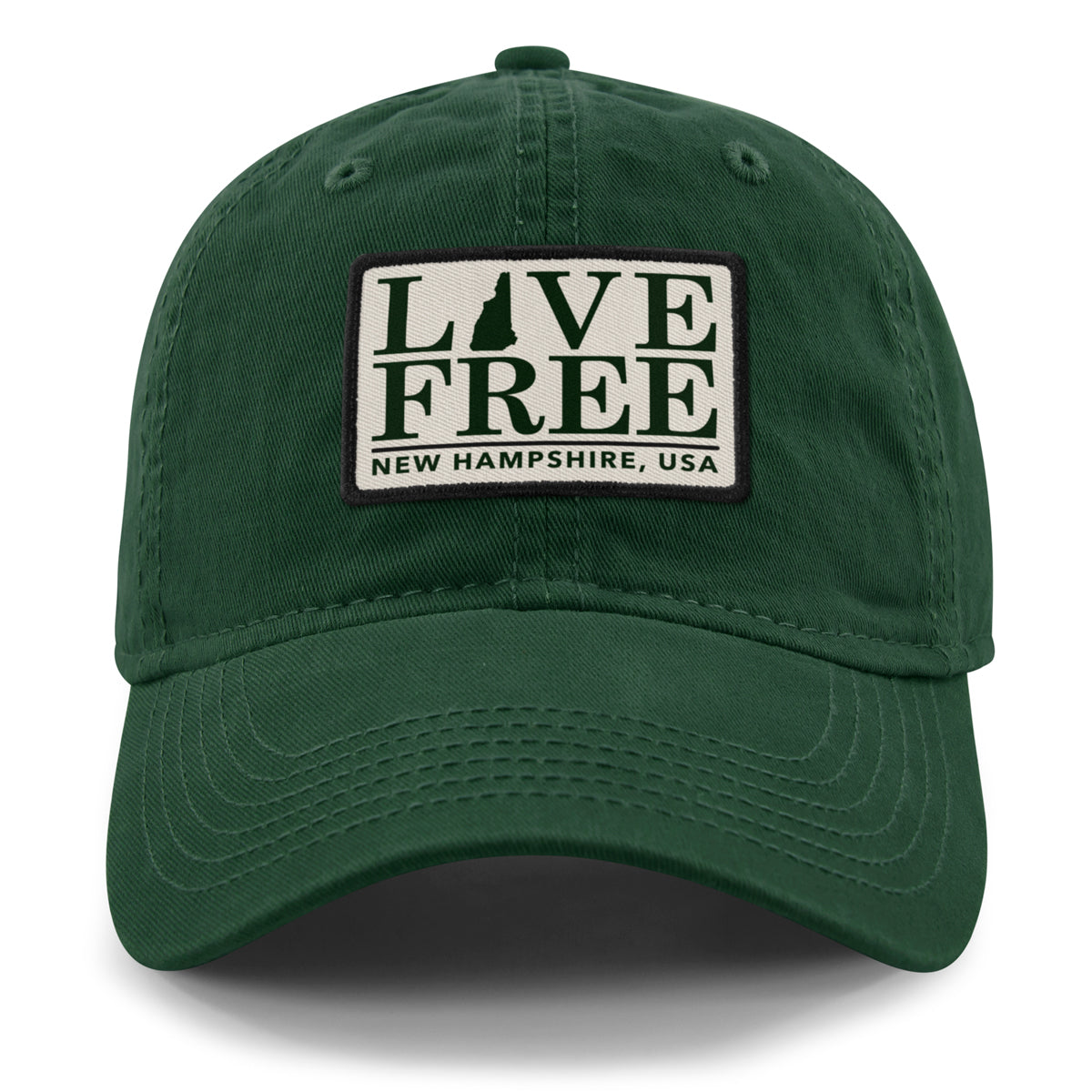 Live Free New Hampshire Bar Patch Dad Hat - Chowdaheadz