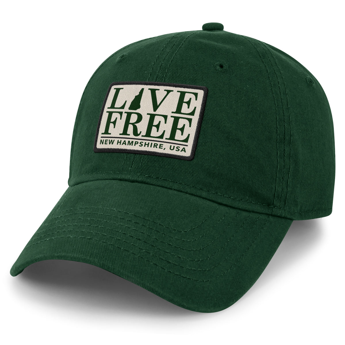 Live Free New Hampshire Bar Patch Dad Hat - Chowdaheadz