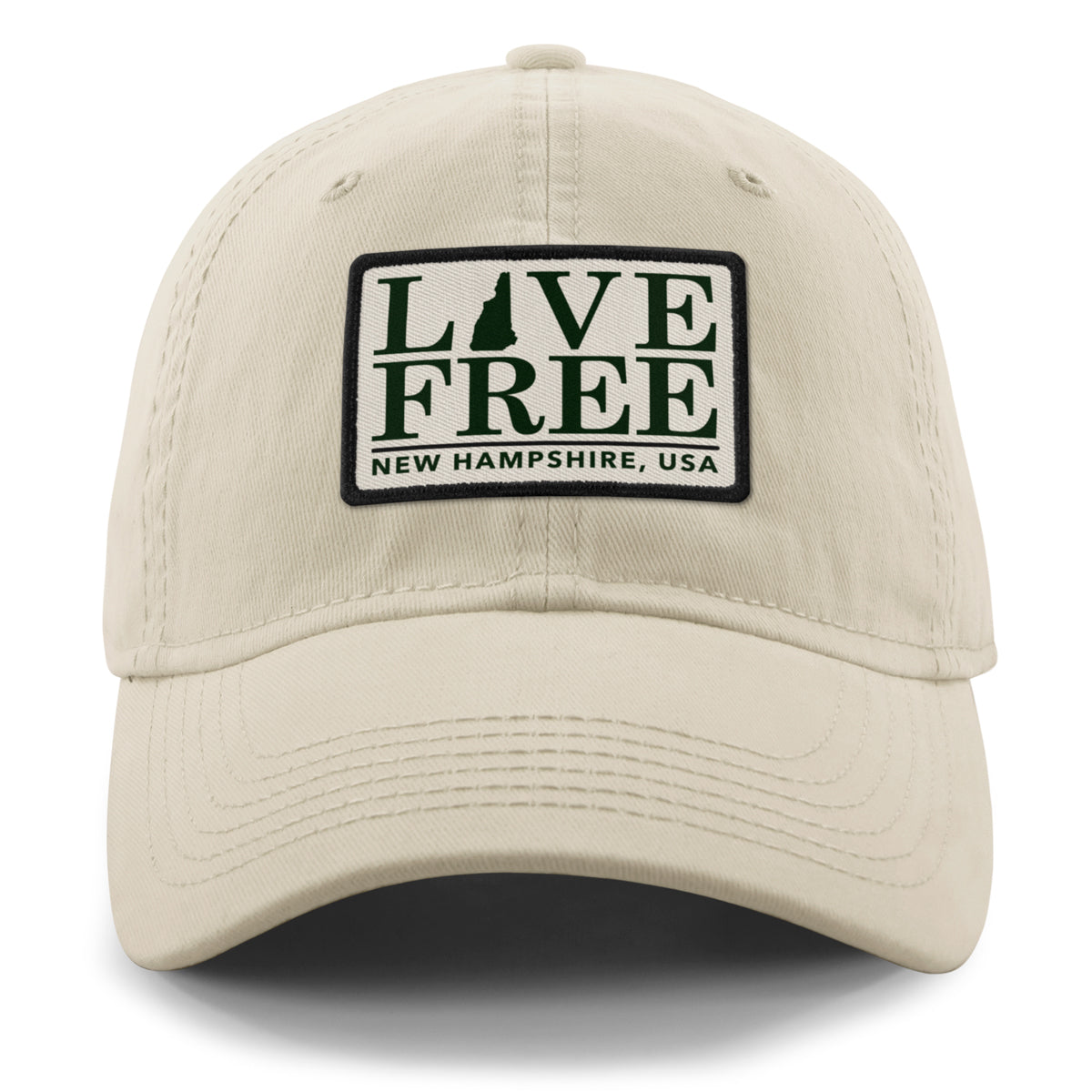 Live Free New Hampshire Bar Patch Dad Hat - Chowdaheadz