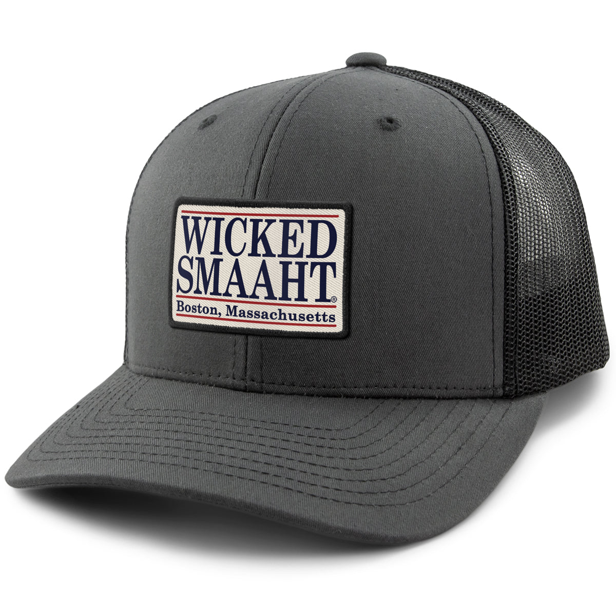 Wicked Smaaht Boston Patch Classic Snapback Trucker Hat - Chowdaheadz