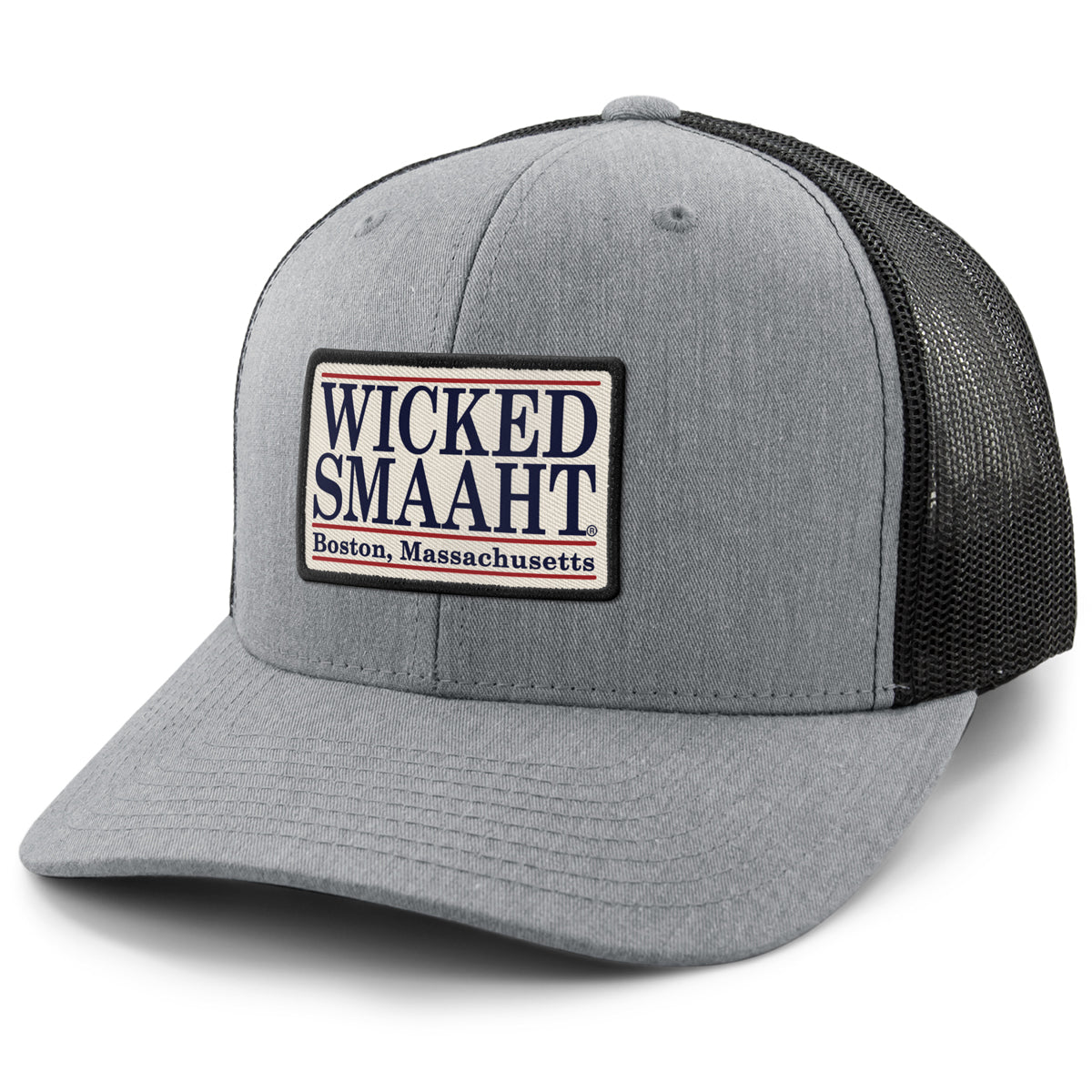 Wicked Smaaht Boston Patch Classic Snapback Trucker Hat - Chowdaheadz