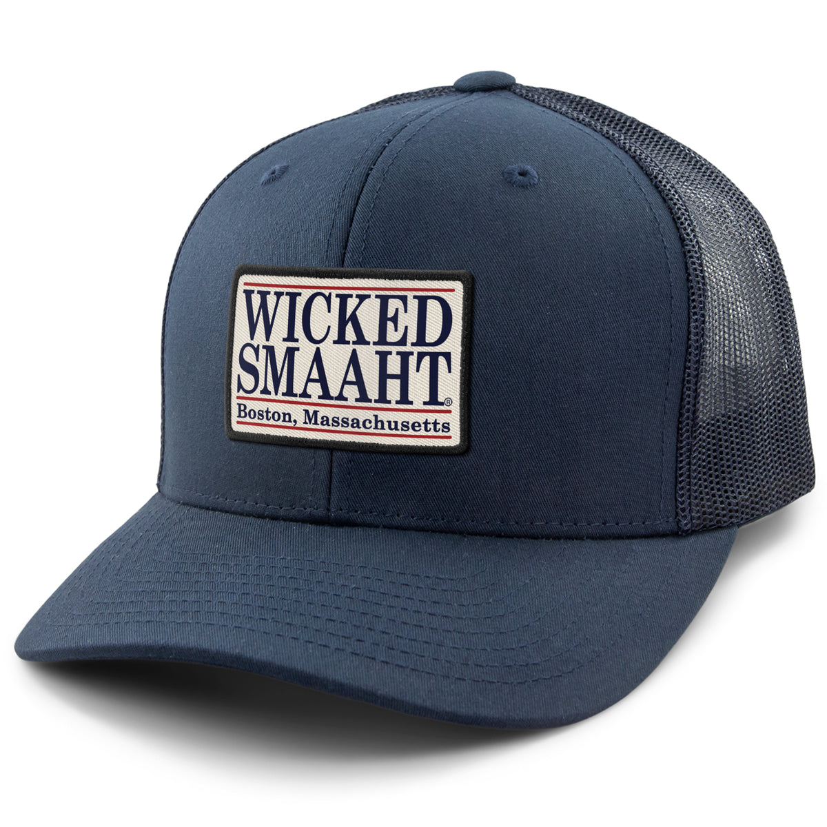 Wicked Smaaht Boston Patch Classic Snapback Trucker Hat - Chowdaheadz