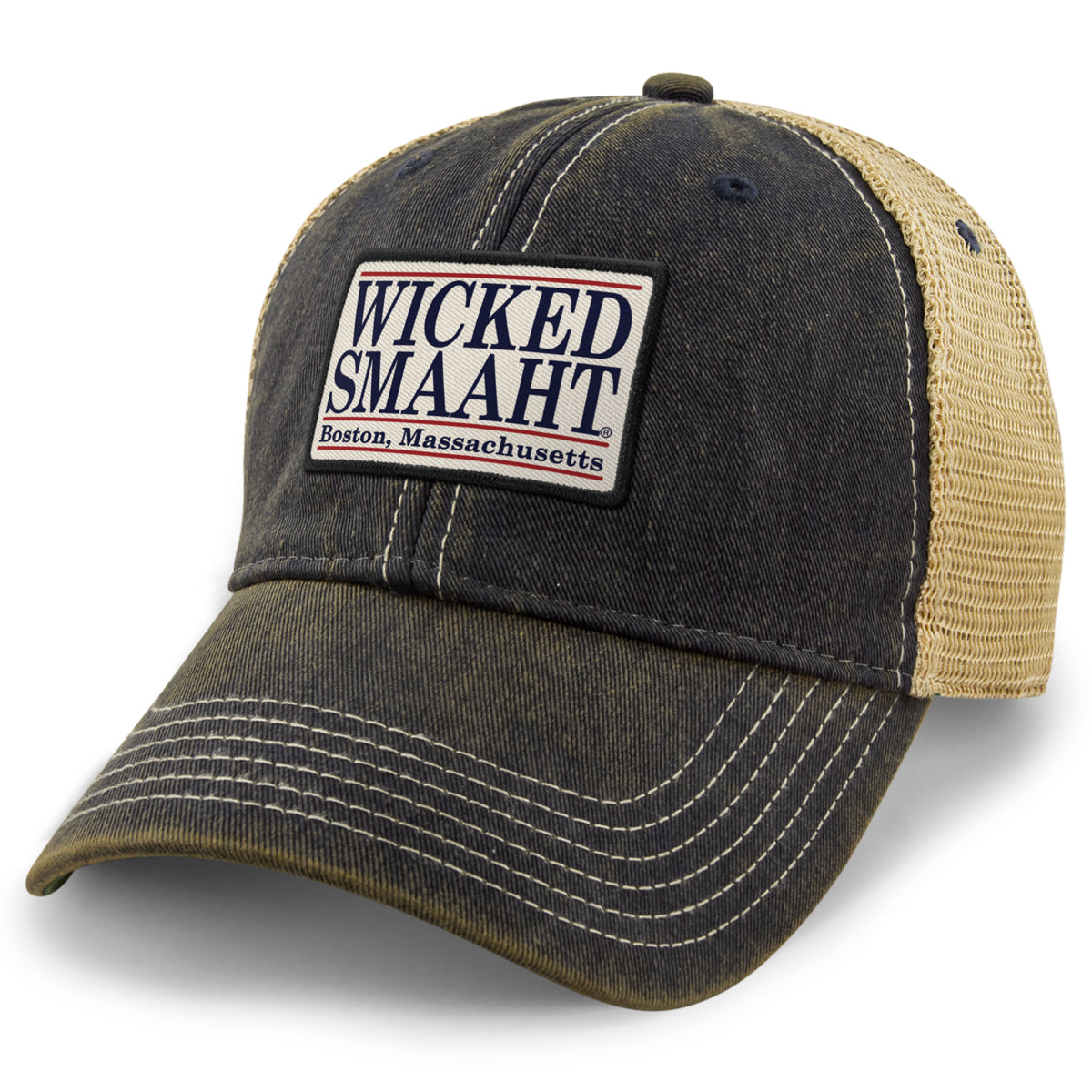 Wicked Smaaht Boston Patch Dirty Water Trucker Hat - Chowdaheadz