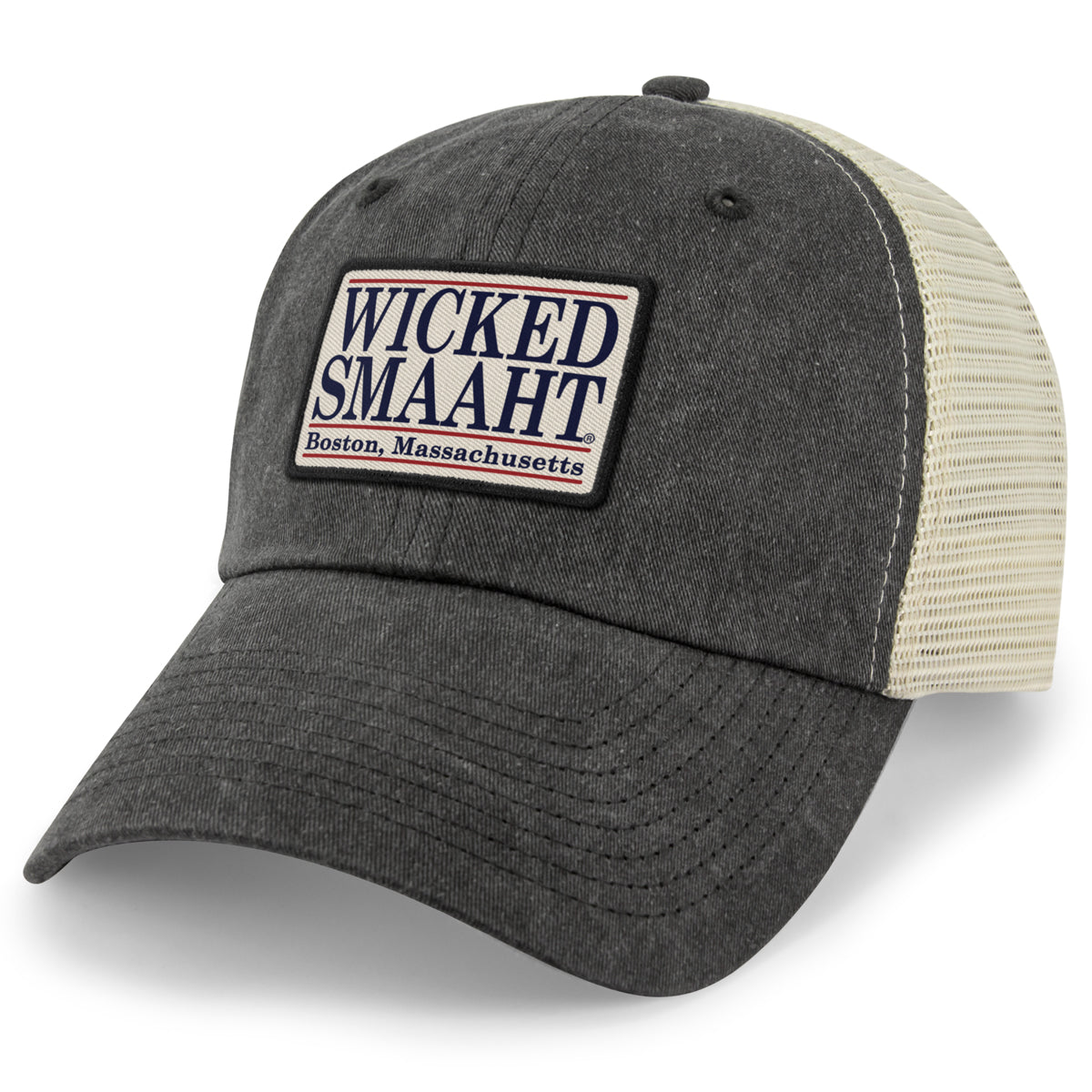 Wicked Smaaht Boston Patch Relaxed Trucker Hat - Chowdaheadz