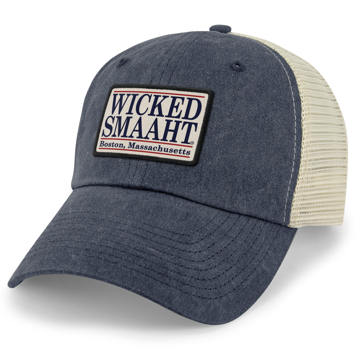 Wicked Smaaht Boston Patch Relaxed Trucker Hat - Chowdaheadz