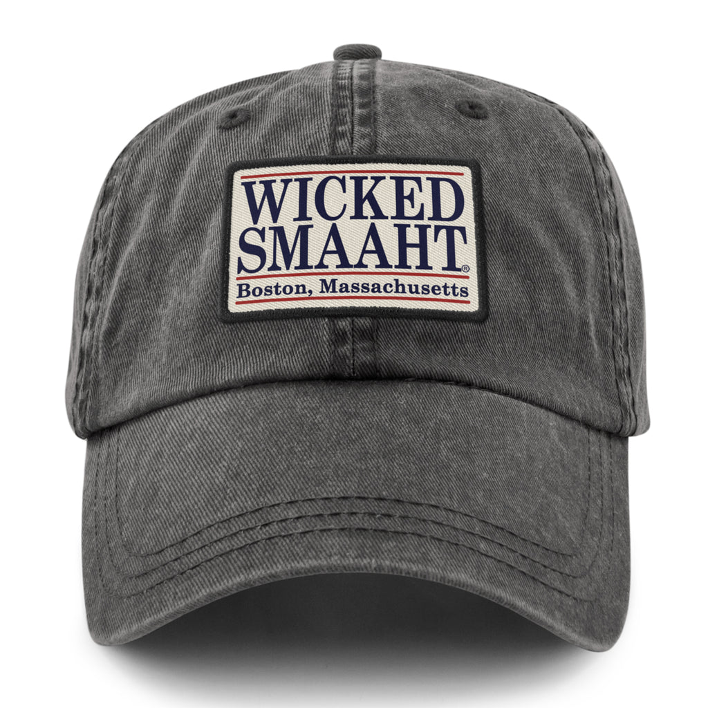 Wicked Smaaht Boston Patch Washed Dad Hat - Chowdaheadz