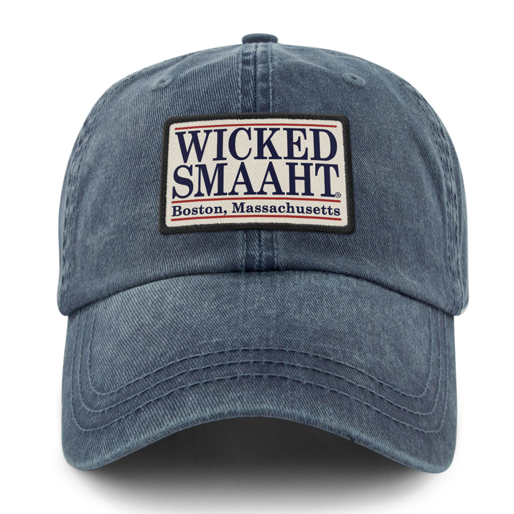 Wicked Smaaht Boston Patch Washed Dad Hat - Chowdaheadz