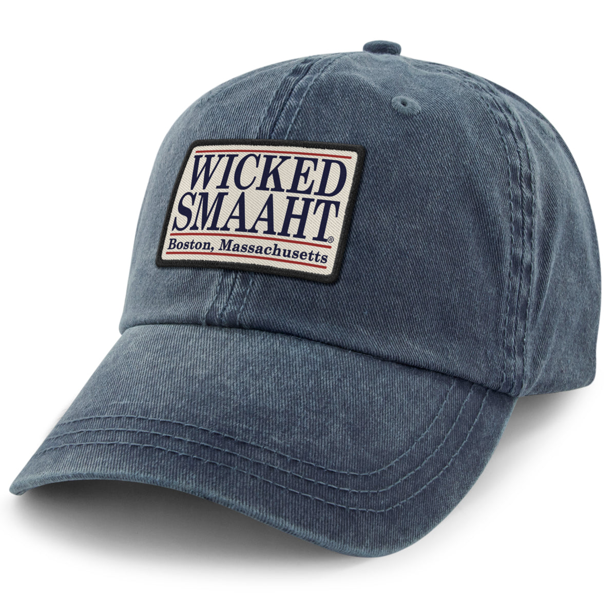 Wicked Smaaht Boston Patch Washed Dad Hat - Chowdaheadz