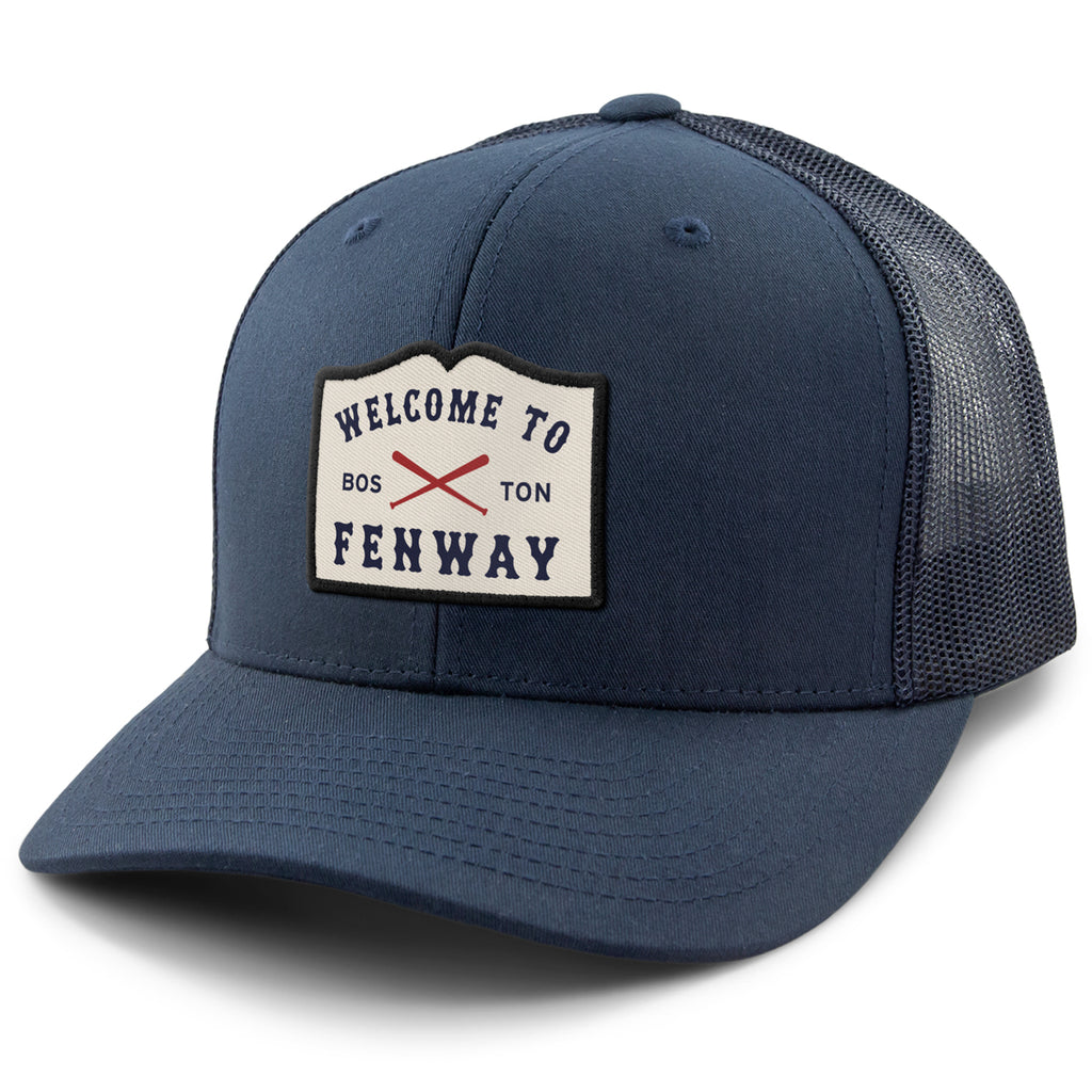 Welcome To Fenway Classic Snapback Trucker Hat — main product view in Navy