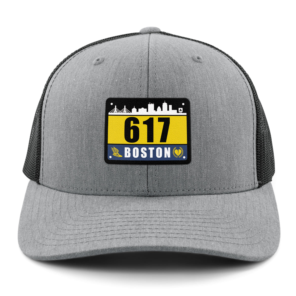 617 Boston Race Bib Classic Snapback Trucker Hat - Chowdaheadz