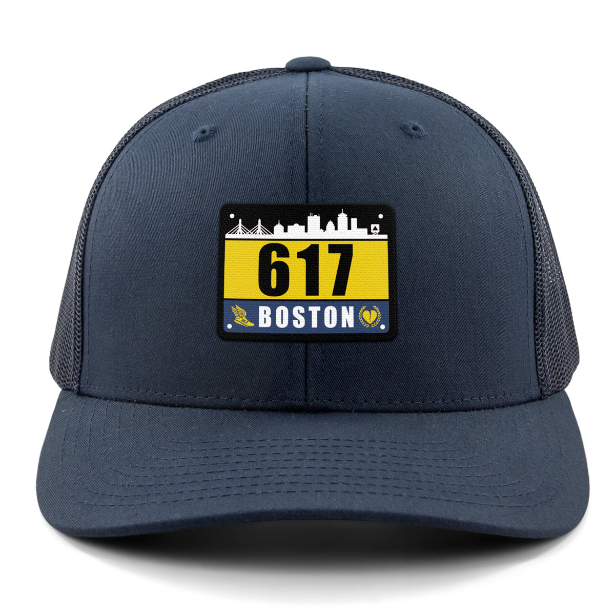 617 Boston Race Bib Classic Snapback Trucker Hat - Chowdaheadz