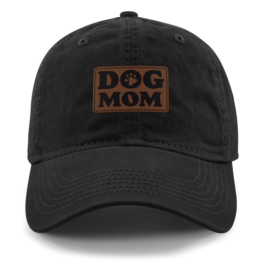 Dog Mom Leather Patch Dad Hat - Chowdaheadz