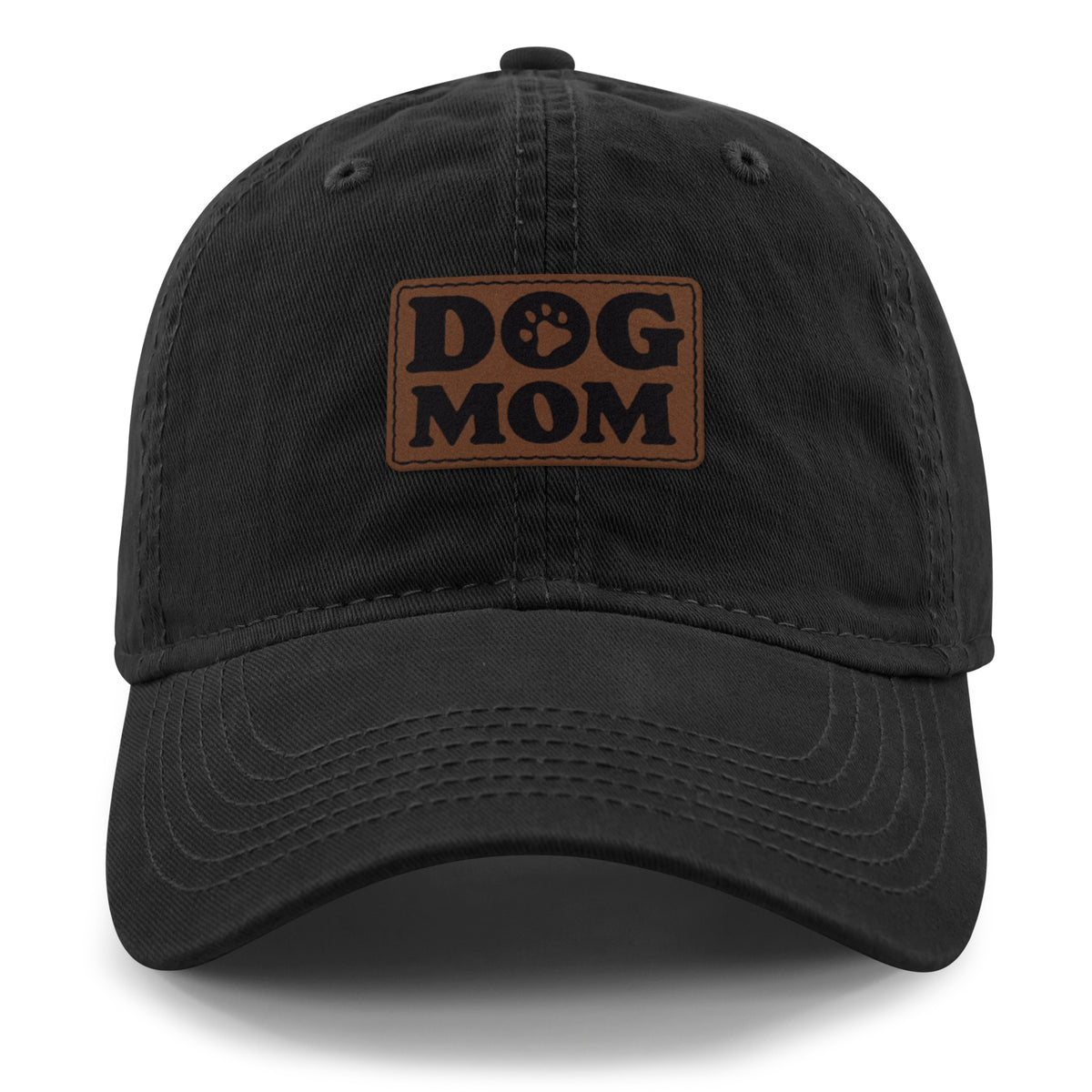 Dog Mom Leather Patch Dad Hat - Chowdaheadz