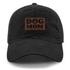 Dog Mom Leather Patch Dad Hat