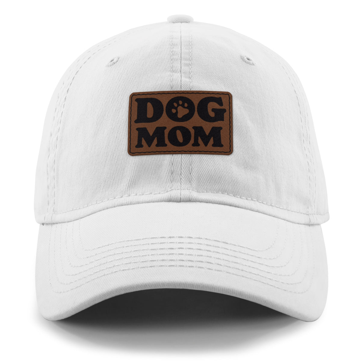 Dog Mom Leather Patch Dad Hat - Chowdaheadz