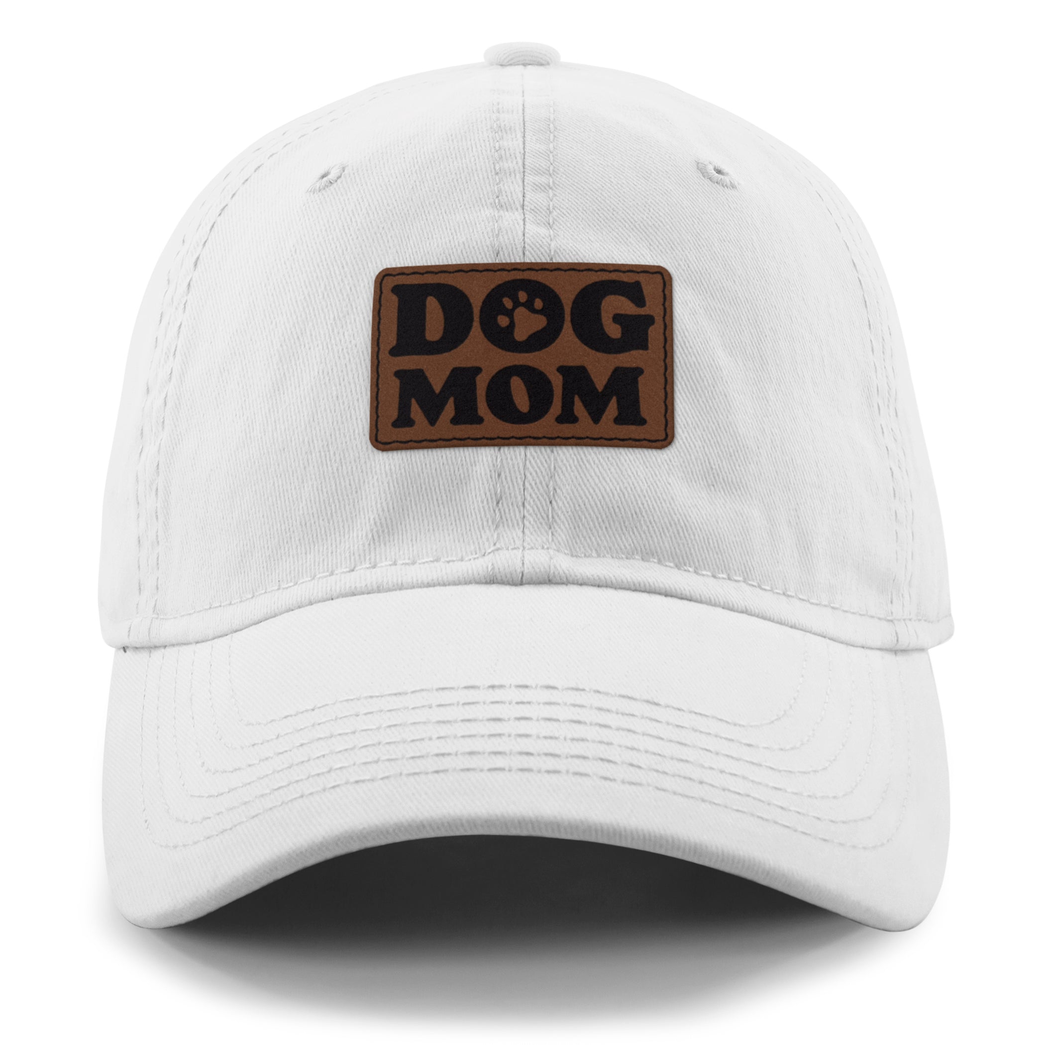 Dog Mom Leather Patch Dad Hat