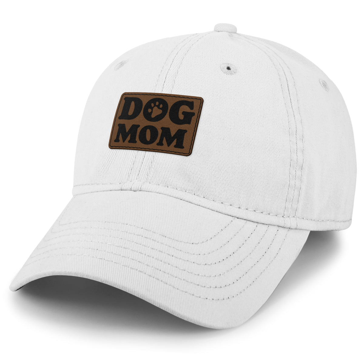 Dog Mom Leather Patch Dad Hat - Chowdaheadz