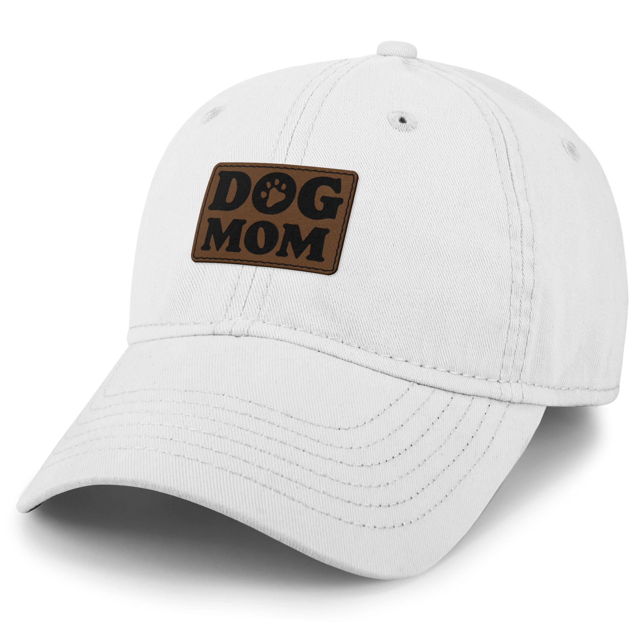 Dog Mom Leather Patch Dad Hat