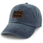 Dog Mom Leather Patch Washed Dad Hat
