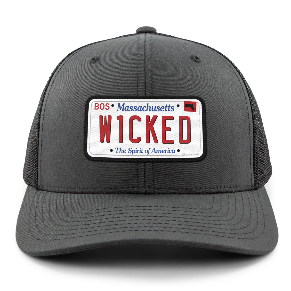 Wicked Mass License Plate Classic Snapback Trucker Hat - Chowdaheadz