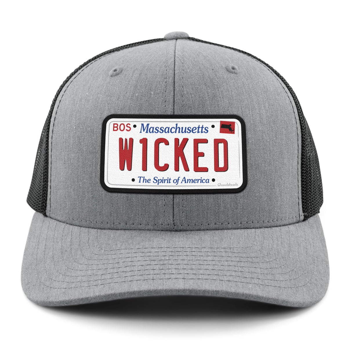 Wicked Mass License Plate Classic Snapback Trucker Hat - Chowdaheadz
