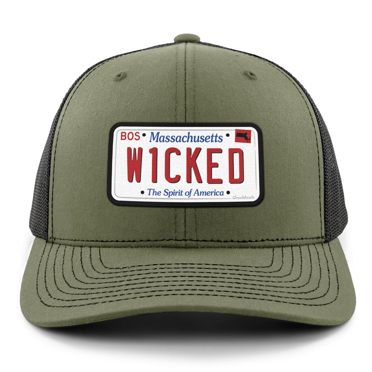Wicked Mass License Plate Classic Snapback Trucker Hat - Chowdaheadz