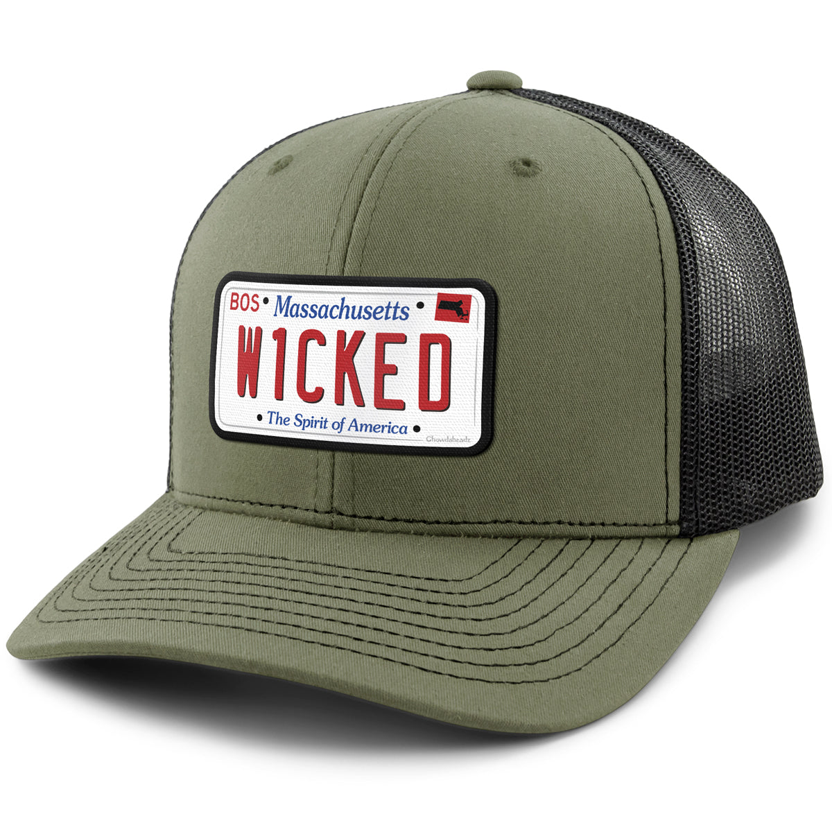 Wicked Mass License Plate Classic Snapback Trucker Hat - Chowdaheadz