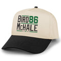 Bird McHale '86 retro snapback hat in black with stone visor — Boston Celtics legends hat