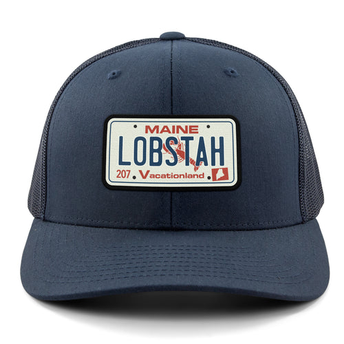 Maine Lobstah License Plate Classic Snapback Trucker Hat - Chowdaheadz