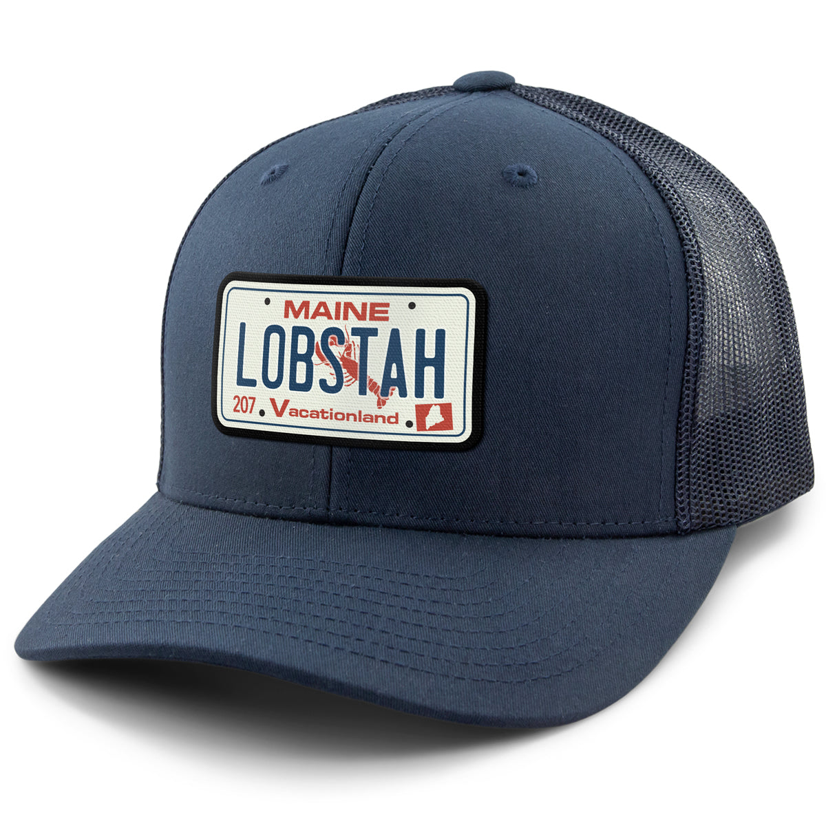 Maine Lobstah License Plate Classic Snapback Trucker Hat - Chowdaheadz