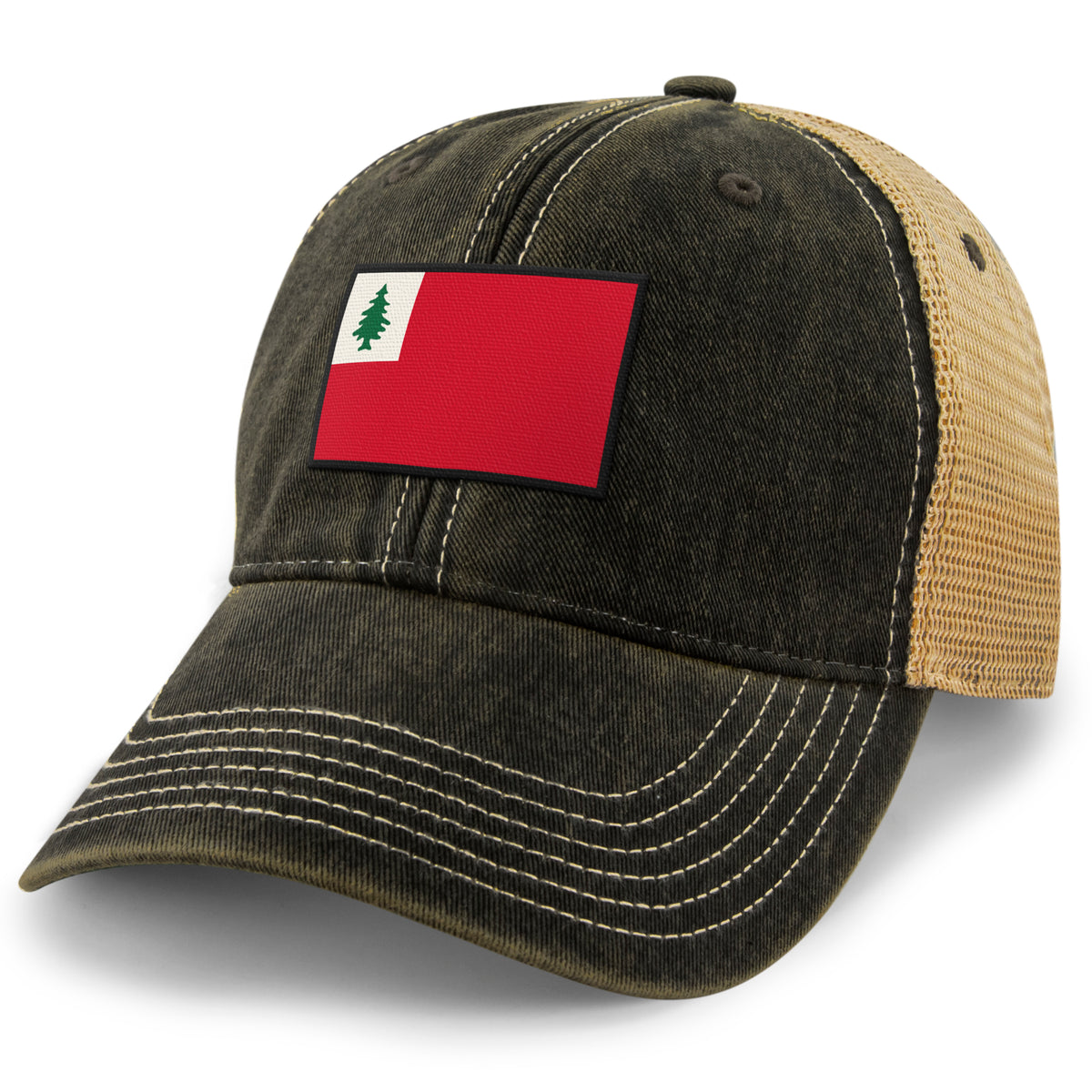 Vintage New England Flag Dirty Water Trucker Hat - Chowdaheadz