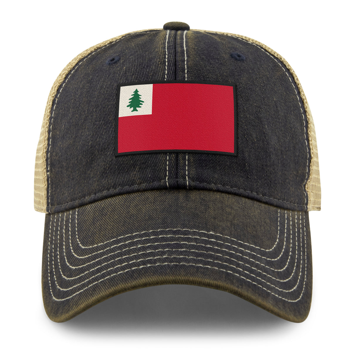 Vintage New England Flag Dirty Water Trucker Hat - Chowdaheadz
