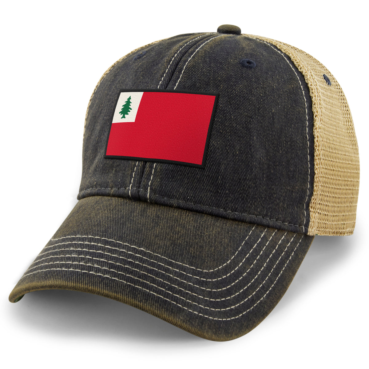 Vintage New England Flag Dirty Water Trucker Hat - Chowdaheadz