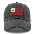 Vintage New England Flag relaxed trucker hat profile view