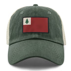 Side view of Vintage New England Flag relaxed trucker hat