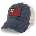 Navy relaxed trucker hat with Vintage New England Flag stitched twill patch