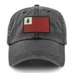 Dark Green washed dad hat with Vintage New England Flag stitched twill patch