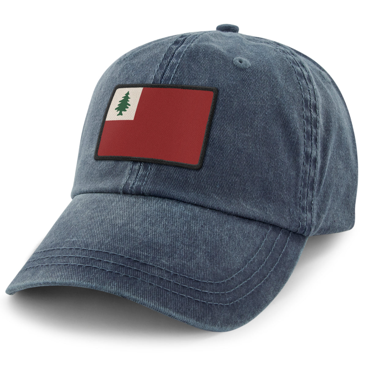 Back view of Vintage New England Flag washed dad hat