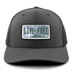 Live Free New Hampshire License Plate Classic Snapback Trucker Hat