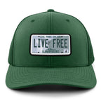 Live Free New Hampshire License Plate Classic Snapback Trucker Hat